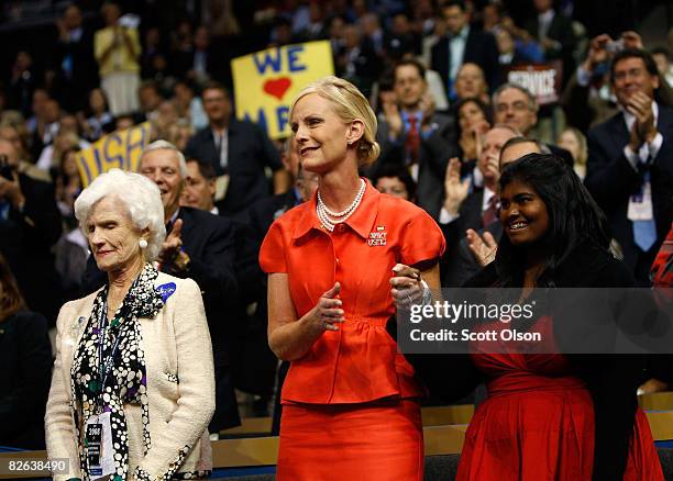 Roberta McCain, mother of presumptive Republican presidential nominee U.S. Sen. John McCain , his wife Cindy McCain, and their daughter Bridget stand...