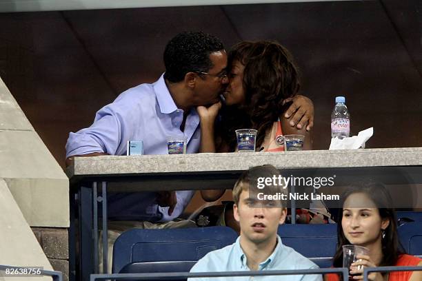 Television personality Star Jones attends the match between Andy Roddick of the United States and Fernando Gonzalez of Chile during Day 9 of the 2008...