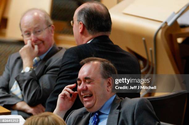 Alex Salmond, Scotland's First Minister, sits in the Scottish Parliament after setting out the Scottish Government plans for next year, on September...