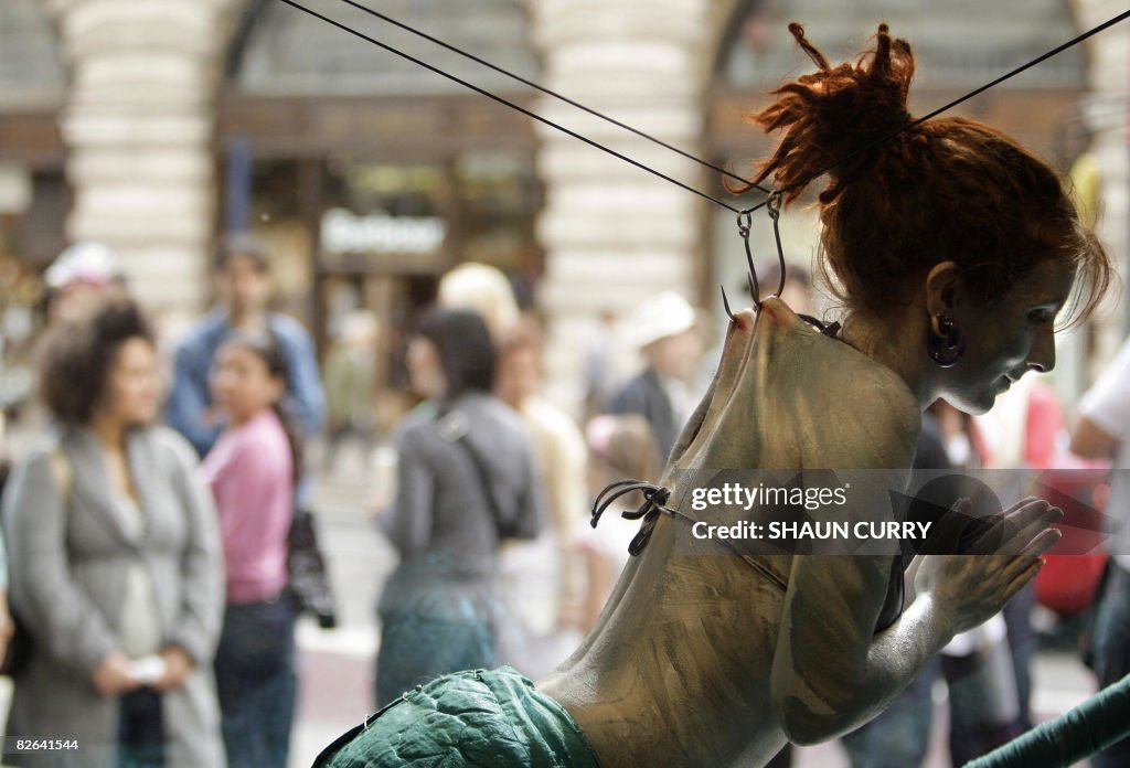 British performance artist Alice Newstea