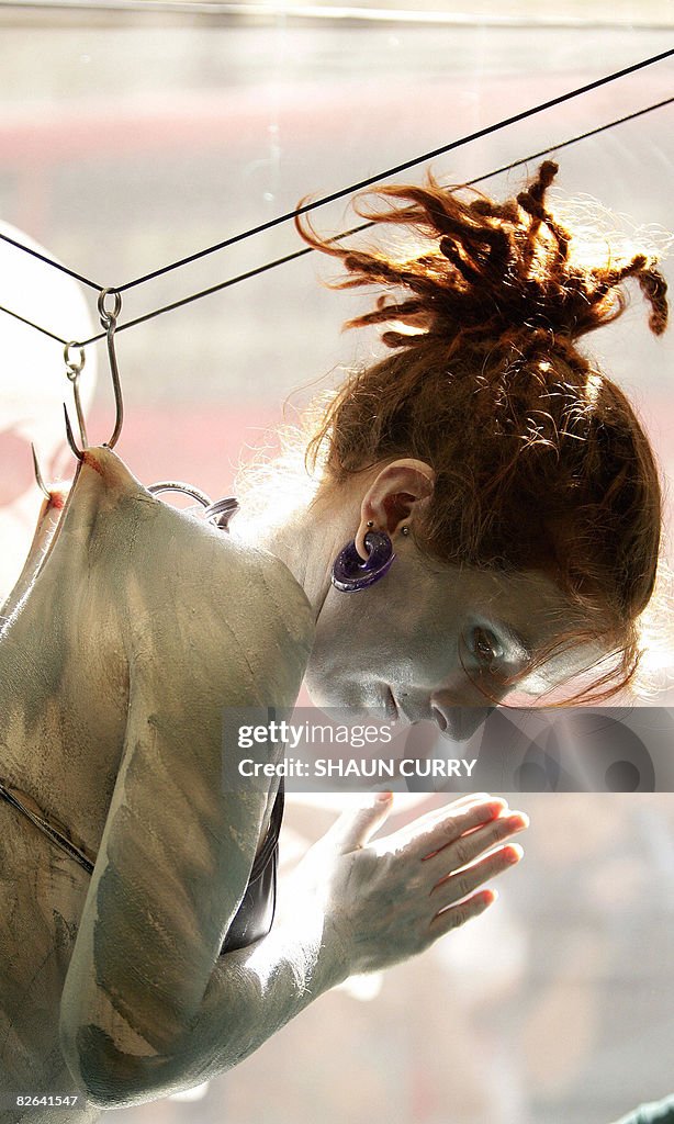British performance artist Alice Newstea