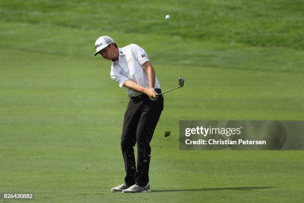 Poston chips onto the eighth green during the second round of the Barracuda Championship at Montreux Country Club on August 4, 2017 in Reno, Nevada.