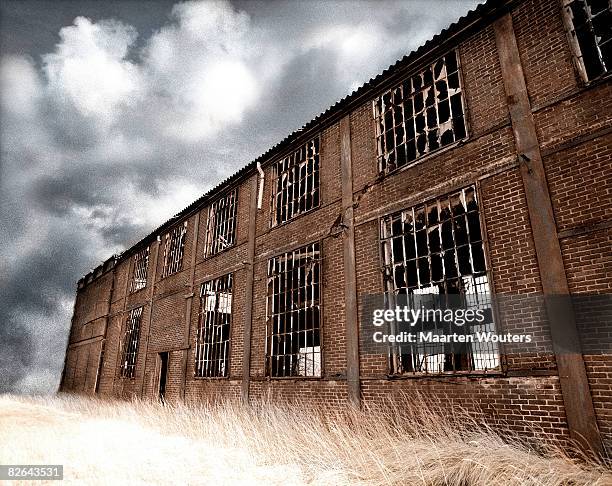 deserted ruined industry building - haarlem stock pictures, royalty-free photos & images
