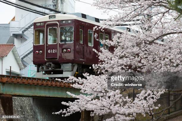 hankyu koyo line in hyogo prefecture, japan - hyogo prefecture stock pictures, royalty-free photos & images