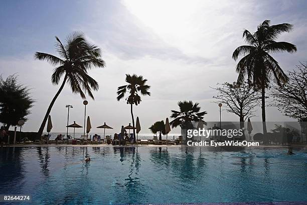 General view of the pool and beach at Hotel Sofitel on December 27, 2007 in Dakar, Republic of Senegal. Dakar is the capital city of Senegal that is...