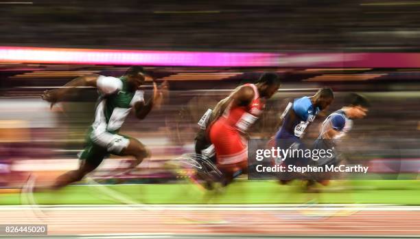 London , United Kingdom - 4 August 2017; Justin Gatlin of USA competes in round one of the Men's 100m event during day one of the 16th IAAF World...