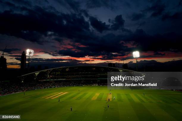 General view of play during the NatWest T20 Blast match between Surrey and Glamorgan at The Kia Oval on August 4, 2017 in London, England.