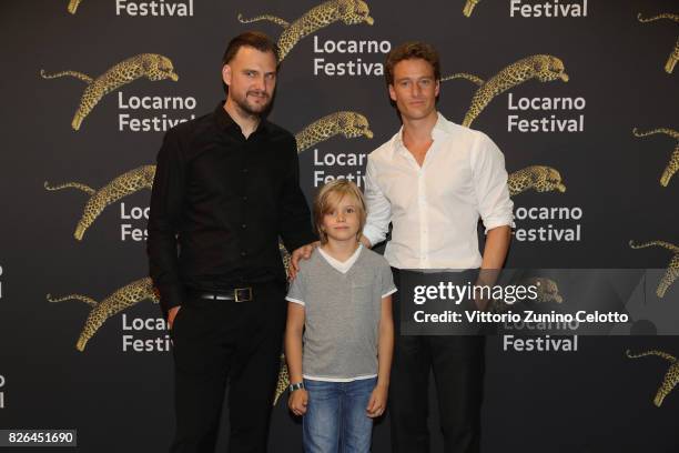 Jan Zabeil, Arian Montgomery, Alexander Fehling attend a red carpet during the 70th Locarno Film Festival on August 4, 2017 in Locarno, Switzerland.