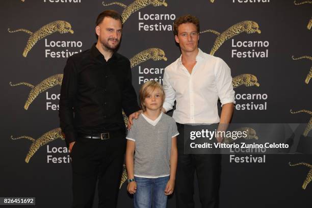 Jan Zabeil, Arian Montgomery, Alexander Fehling attend a red carpet during the 70th Locarno Film Festival on August 4, 2017 in Locarno, Switzerland.