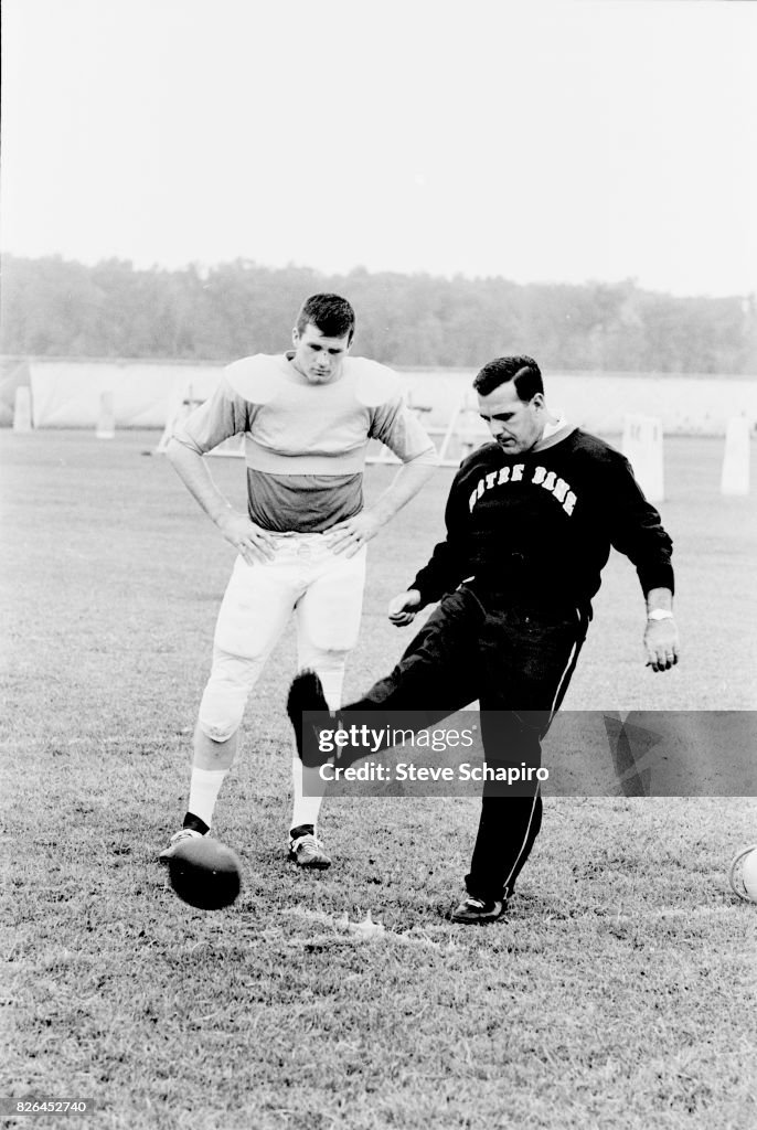 Notre Dame Coach Parseghian At Practice