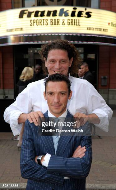 Frankie Dettori and Marco Pierre White pose during the opening of Frankie's Sports Bar & Grill at Chelsea FC's Stamford Bridge on September 03, 2008...