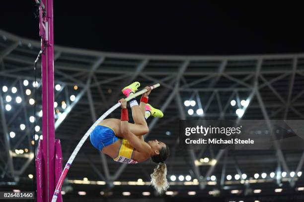 Angelica Bengtsson of Sweden competes in the Women's Pole Vault qualification during day one of the 16th IAAF World Athletics Championships London...