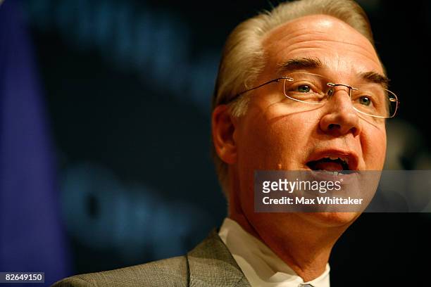 Rep. Tom Price speaks during a press conference about Republican U.S presidential nominee U.S. Sen. John McCain's energy policy on day three of the...