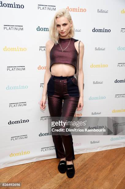 Model Andreja Pejic attends Domino x American Express Platinum on August 4, 2017 in Bridgehampton, New York.