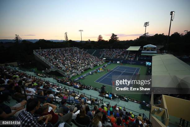 General view during Catherine Bellis of the United States match against Petra Kvitova of the Czech Republic during Day 5 of the Bank of the West...