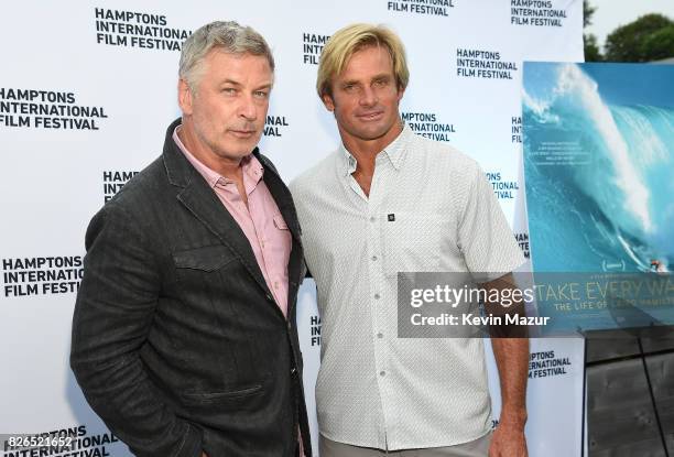 Alec Baldwin and Surfer Laird Hamilton attend The Hamptons International Film Festival SummerDocs Series Screening of TAKE EVERY WAVE: THE LIFE OF...