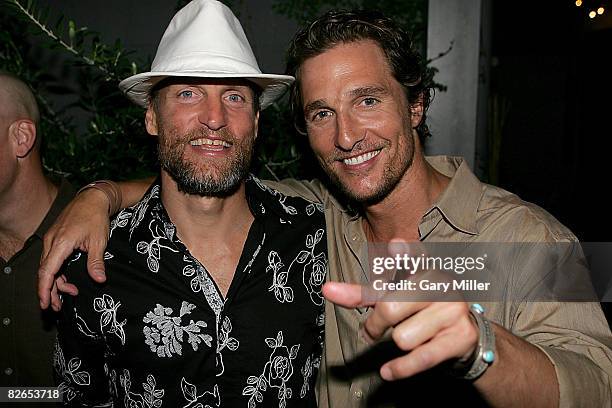 Matthew McConaughey and Woody Harrelson at the after party for the world premiere of Anchor Bay's Surfer, Dude which benefitted the Austin Film...