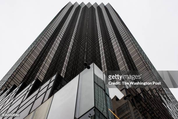 8th 2017: Tourists and supporters visit the Trump Tower on June 8th, 2017 on 5th Avenue in New York City. Two years after Trump's infamous escalator...