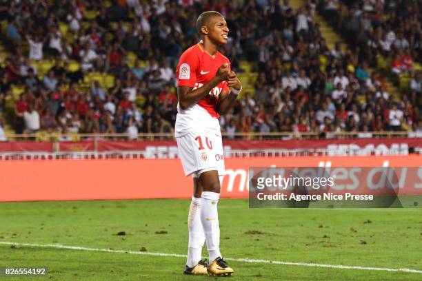 Kylian Mbappe of Monaco during the Ligue 1 match between AS Monaco and Toulouse at Stade Louis II on August 4, 2017 in Monaco, .