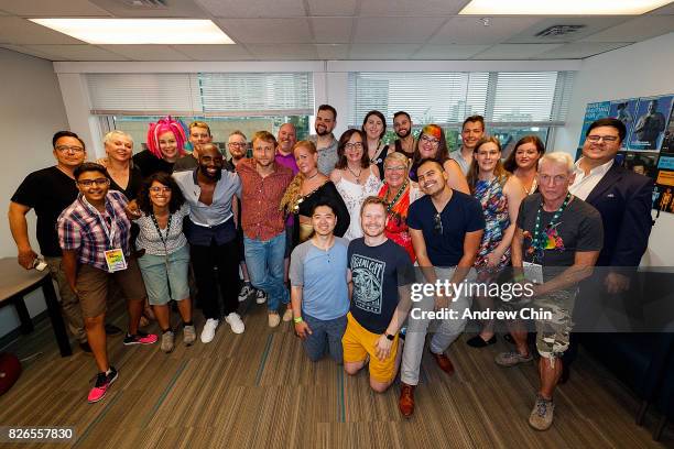 Netflix's Sense8 cast Lana Wachowski, Brian J. Smith, Toby Onwumere and Max Riemelt pose with fans during their meet and greet before Davie Street...