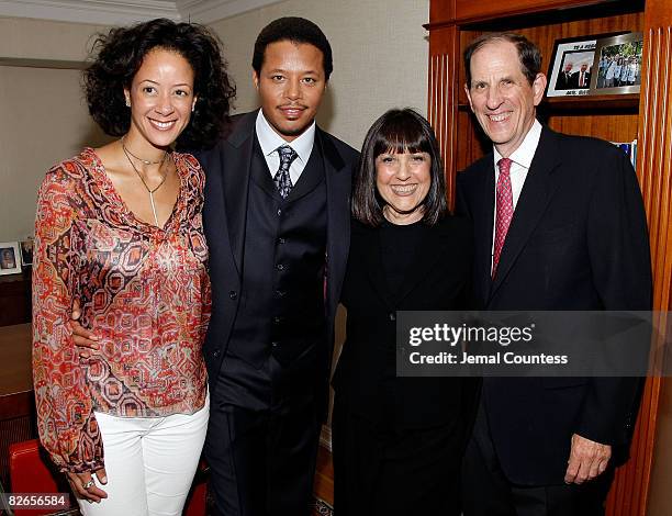 Lisa Ellis of Sony Music, Singer/Actor Terrence Howard, Lisa Robinson, Music Editor at Vanity Fair and Michael Gould, Chairman and CEO of...
