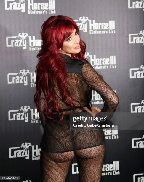 Adult film actress Farrah Abraham arrives at the Crazy Horse III Gentlemen's Club to host a VIP Back Door Key Party celebrating the launch of the...
