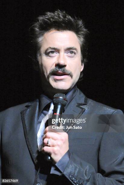 Actor Robert Downey Jr. Attends the "Iron Man" Japan Premiere at Tokyo International Forum on September 4, 2008 in Tokyo, Japan. The film will open...