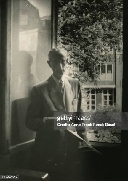 Johannes Kleiman , one of the employees of Anne Frank's father Otto, in the former Opekta & Pectacon premises at Prinsengracht 263, Amsterdam, circa...
