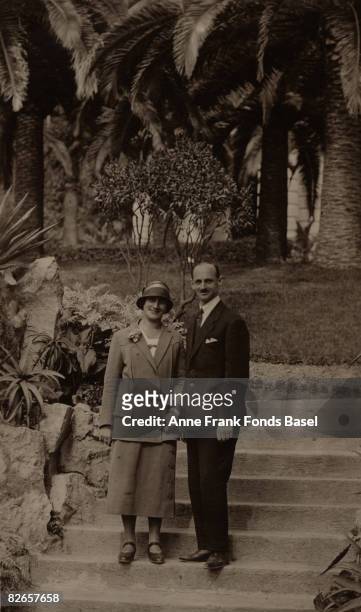 Otto and Edith Frank, parents of Anne Frank, during their honeymoon in San Remo, Italy, May 1925.