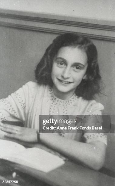 Anne Frank at the Jewish Lyceum in Amsterdam, December 1941.