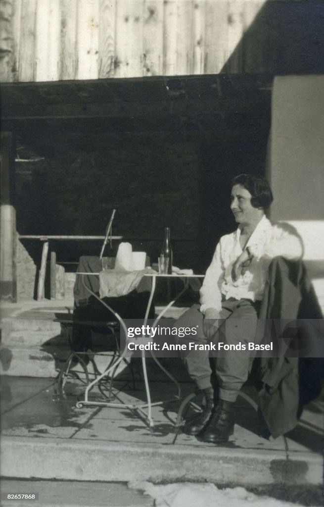 Edith Frank-Hollander , the mother of Anne Frank, during a holiday in ...
