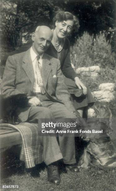 Otto Frank , father of Anne Frank, with his second wife Fritzi , circa 1960.