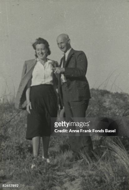 Otto Frank , father of Anne Frank, with his second wife Fritzi , circa 1960.