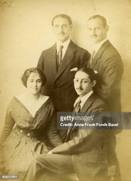 Otto Frank , father of Anne Frank, with his brothers Robert and Herbert and his sister Helene or 'Leni' , circa 1910.