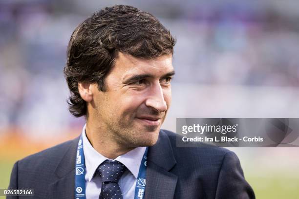 Raul legend of Real Madrid during the MLS All Star match between the MLS All Stars and Real Madrid at the Soldier Field on August 02, 2017 in...