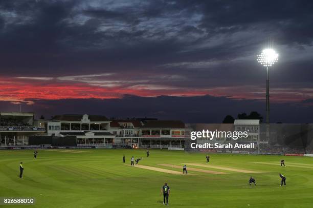 General view of play during the match between Kent Spitfires and Sussex Sharks at The Spitfire Ground on August 4, 2017 in Canterbury, England. .