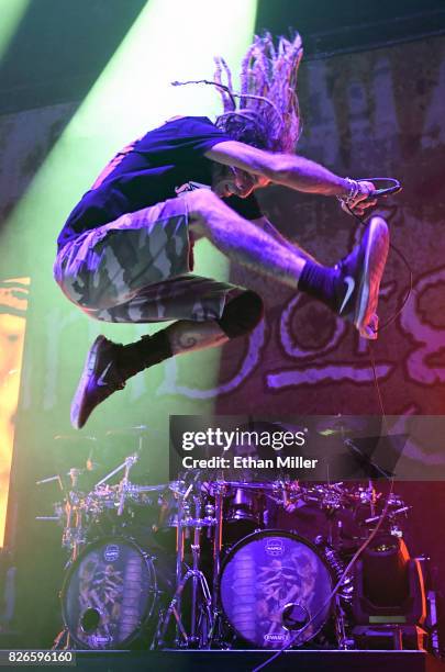 Singer Randy Blythe of Lamb of God performs at The Joint inside the Hard Rock Hotel & Casino on August 4, 2017 in Las Vegas, Nevada.