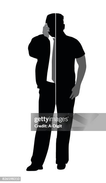 split personality - cell differentiation stock illustrations