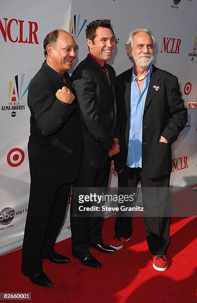 Actor Cheech Marin, boxer Oscar De La Hoya and actor Tommy Chong arrivesat the 2008 ALMA Awards at the Pasadena Civic Auditorium on August 17, 2008...