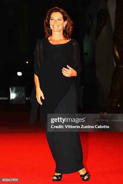 Actress Monica Guerritore attends the Yuppi Du premiere at the Sala Grande during the 65th Venice Film Festival on September 4, 2008 in Venice, Italy.