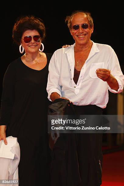Claudia Mori and actor Adriano Celentano attends the Yuppi Du premiere at the Sala Grande during the 65th Venice Film Festival on September 4, 2008...