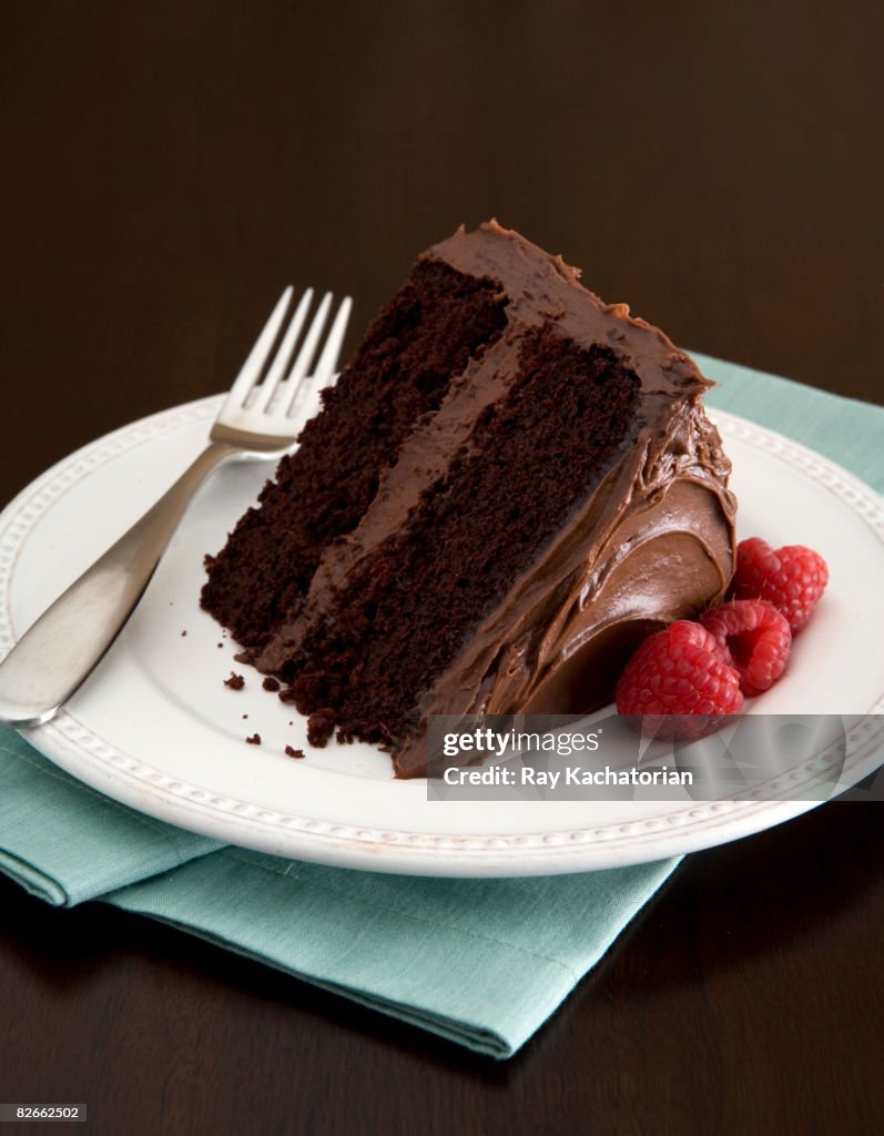 Chocolate Cake on Plate