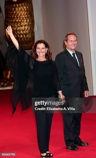 Actress Monica Guerritore and Roberto Zaccaria attend the 'Yuppi Du' premiere during the 65th Venice Film Festival on September 4, 2008 in Venice,...