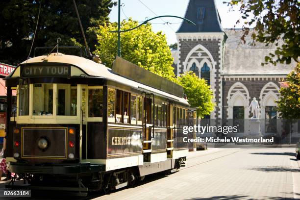 cable car, christchurch, new zealand - christchurch stock-fotos und bilder