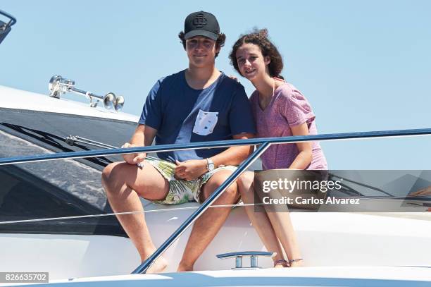 Felipe Juan Froilan de Marichalar y Borbon and sister Victoria Federica de Marichalar y Borbon are seen during the 36th Copa Del Rey Mafre Sailing...