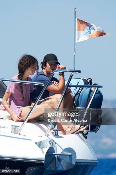 Felipe Juan Froilan de Marichalar y Borbon and sister Victoria Federica de Marichalar y Borbon are seen during the 36th Copa Del Rey Mafre Sailing...