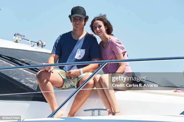 Felipe Juan Froilan de Marichalar y Borbon and sister Victoria Federica de Marichalar y Borbon are seen during the 36th Copa Del Rey Mafre Sailing...