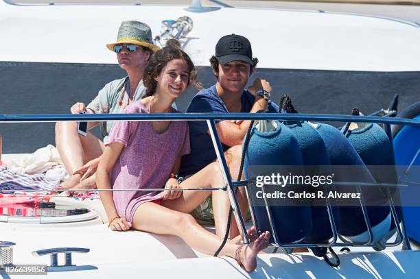 Felipe Juan Froilan de Marichalar y Borbon and sister Victoria Federica de Marichalar y Borbon are seen during the 36th Copa Del Rey Mafre Sailing...