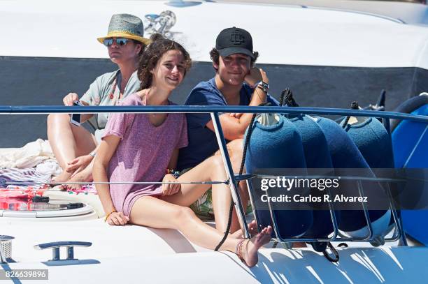 Felipe Juan Froilan de Marichalar y Borbon and sister Victoria Federica de Marichalar y Borbon are seen during the 36th Copa Del Rey Mafre Sailing...