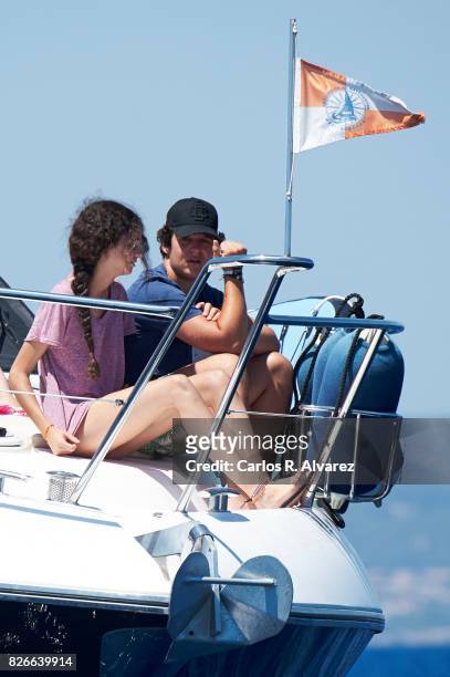 Felipe Juan Froilan de Marichalar y Borbon and sister Victoria Federica de Marichalar y Borbon are seen during the 36th Copa Del Rey Mafre Sailing...